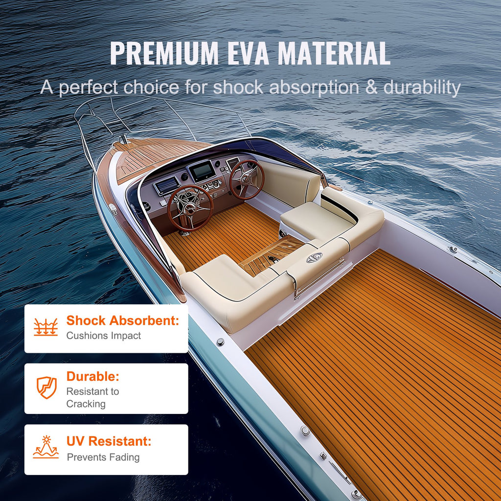 Boat Flooring, EVA Foam Boat Decking 240 x 116.8 cm, Non-Slip
