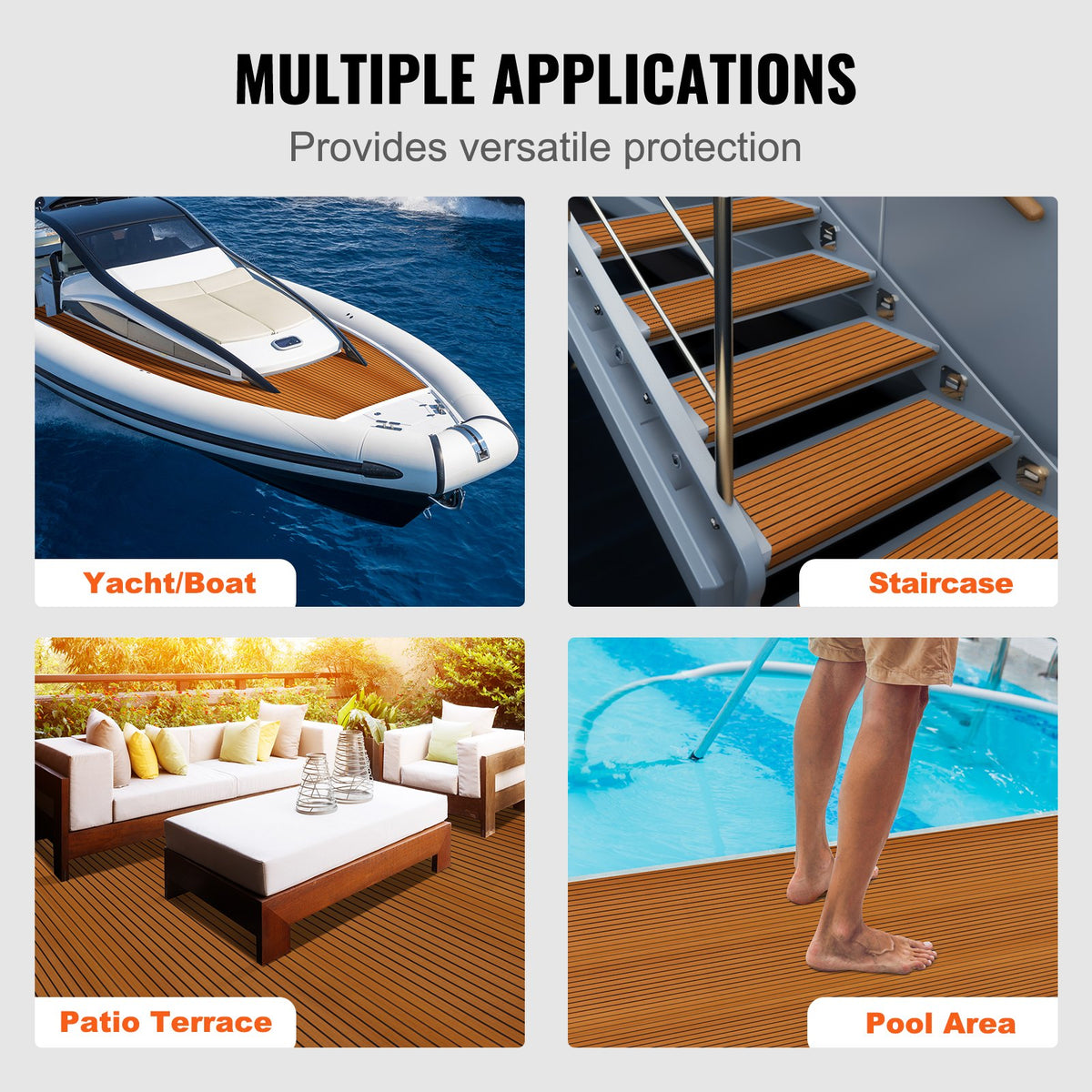 Boat Flooring, EVA Foam Boat Decking 240 x 116.8 cm, Non-Slip