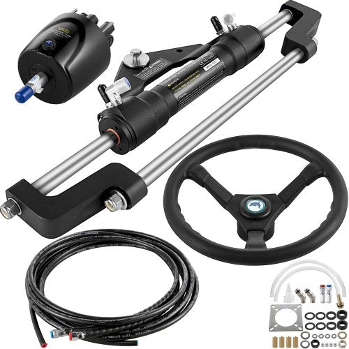 Hydraulic Boat Steering Kit, 300HP Hydraulic Steering Helm Pump,