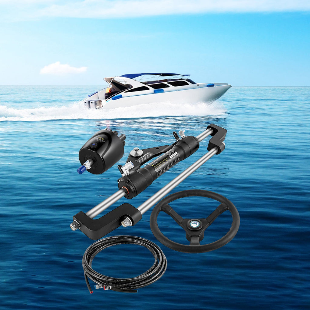 Hydraulic Boat Steering Kit, 300HP Hydraulic Steering Helm Pump,