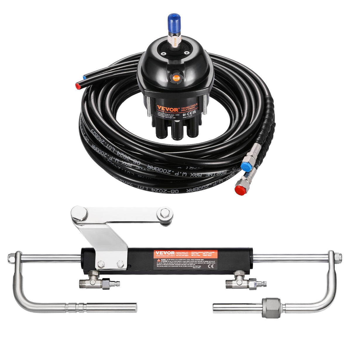 90HP Hydraulic Outboard Steering Kit, Marine Boat Hydraulic Steering