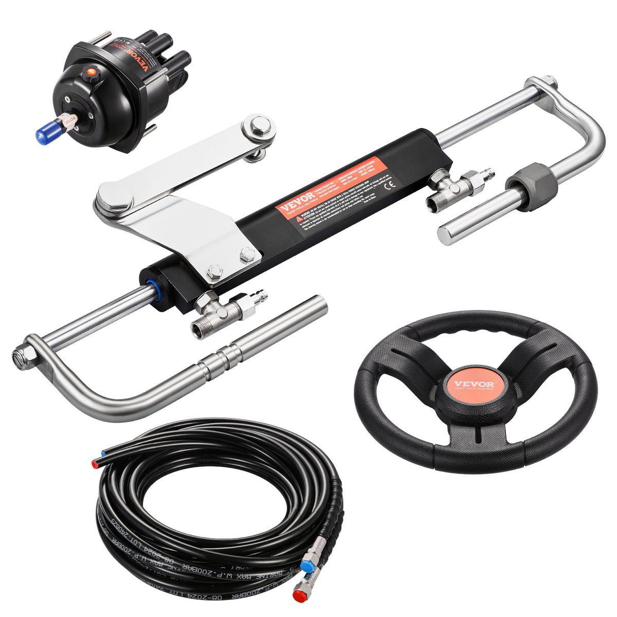 90HP Hydraulic Outboard Steering Kit, Marine Boat Hydraulic Steering